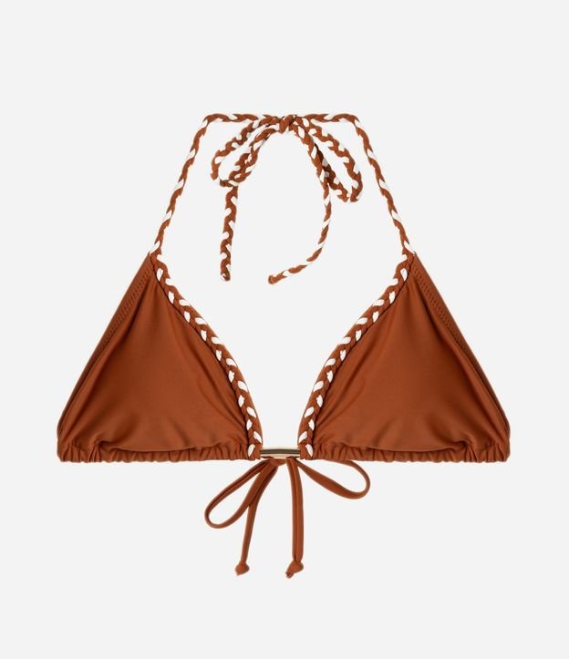 Top Bikini en Microfibra Triangular Fruncido con Trenzado 5