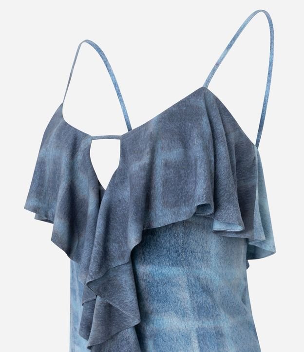 Vestido Largo de Cuadros Degradé con Volados Delanteros y Espalda Descubierta 6