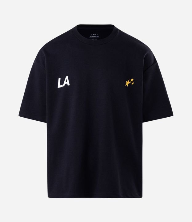 Remera Oversized en Algodón con Estampa de Estrellas y Lettering 5