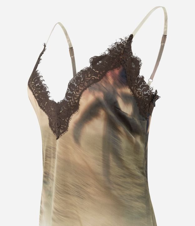 Vestido Satinado Degradé con Bajo Asimétrico Rendado 6