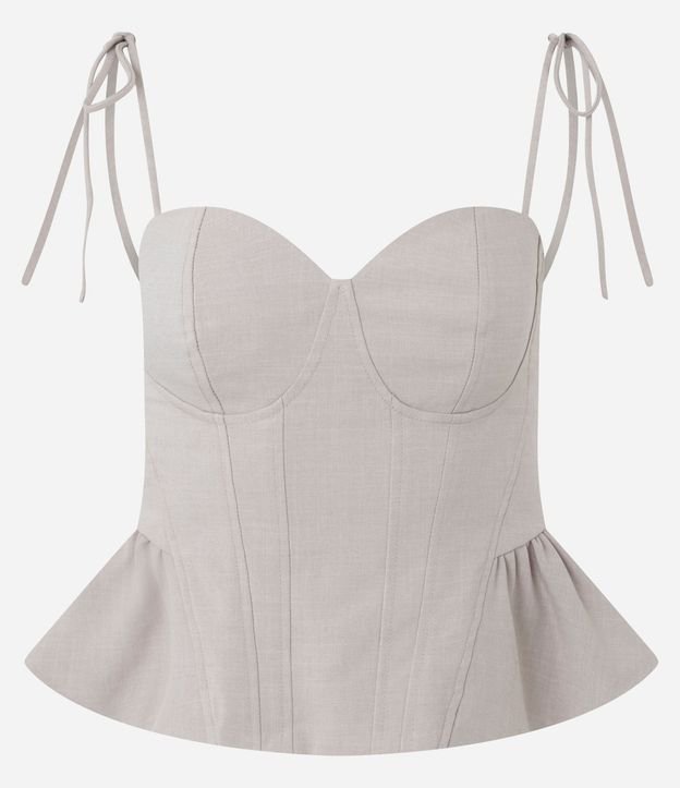 Blusa Peplum con Escote Corazón y Lazo en los Breteles 5