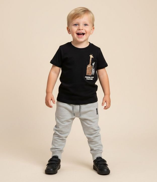 Remera Infantil con Pequeño Bolsillo y Estampa de Animales – Talle 1 a 6 años 1