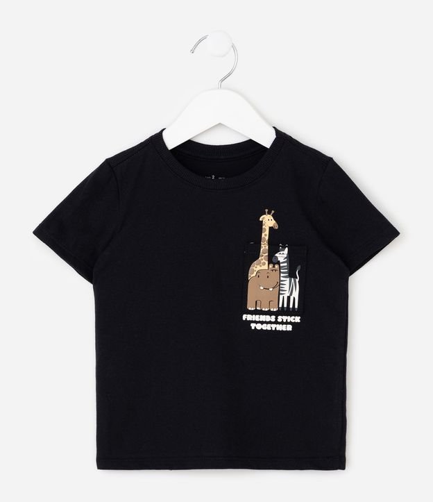 Remera Infantil con Pequeño Bolsillo y Estampa de Animales – Talle 1 a 6 años 2