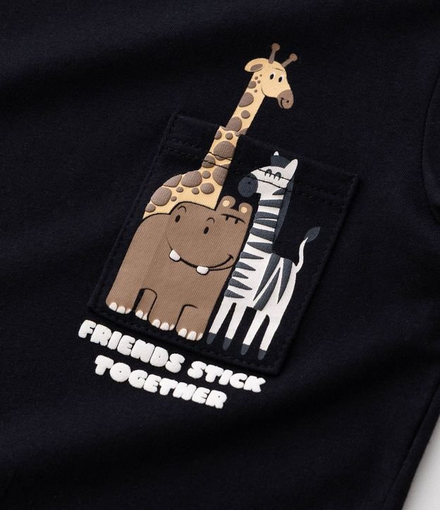 Remera Infantil con Pequeño Bolsillo y Estampa de Animales – Talle 1 a 6 años 5