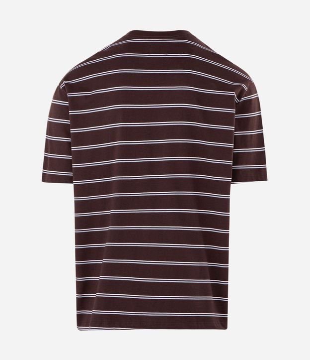 Remera Relaxed en Algodón con Estampa Rayada 8