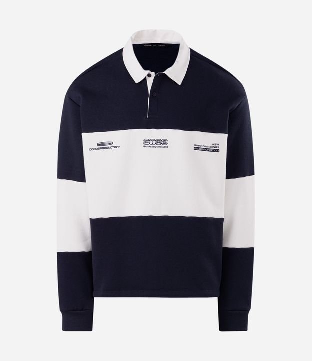 Algodón Boxy Listrado con Cuello Polo 5