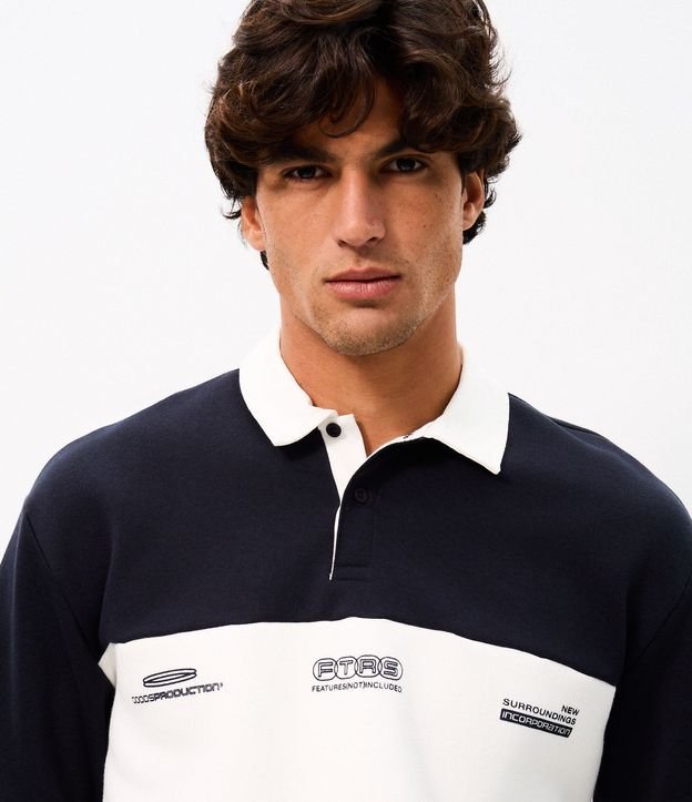 Algodón Boxy Listrado con Cuello Polo 1