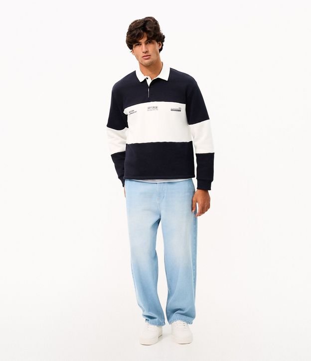 Algodón Boxy Listrado con Cuello Polo 2