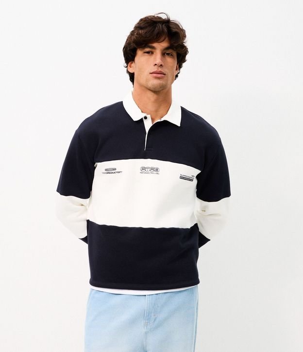 Algodón Boxy Listrado con Cuello Polo 3