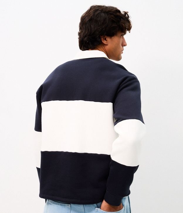 Algodón Boxy Listrado con Cuello Polo 4