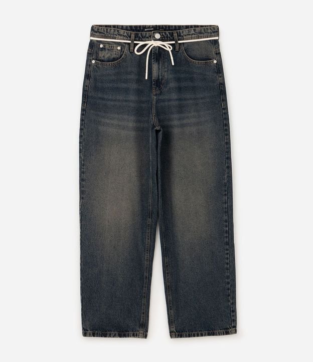 Pantalón Baggy Relaxed en Jeans con Cordón en la Cintura 5