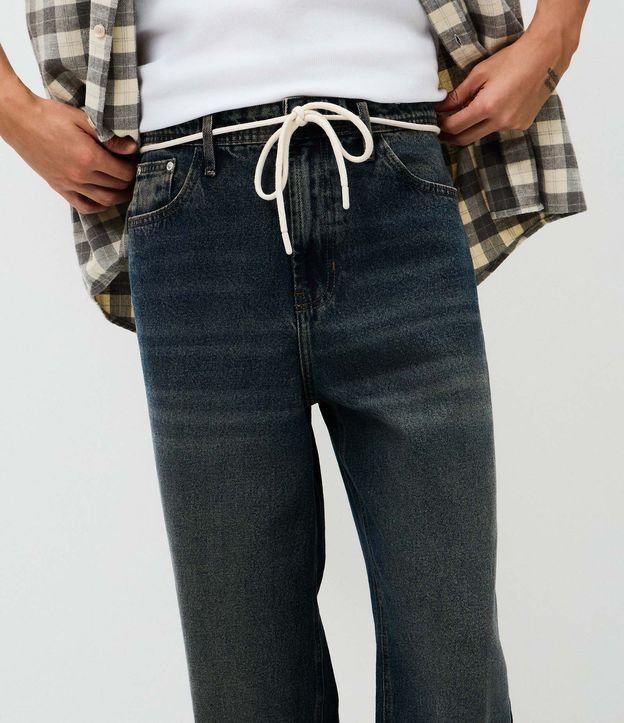 Pantalón Baggy Relaxed en Jeans con Cordón en la Cintura 4