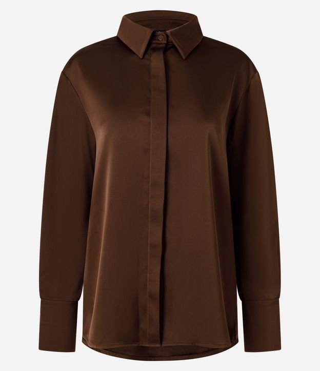 Camisa Satinada con Cuello Clásico 5