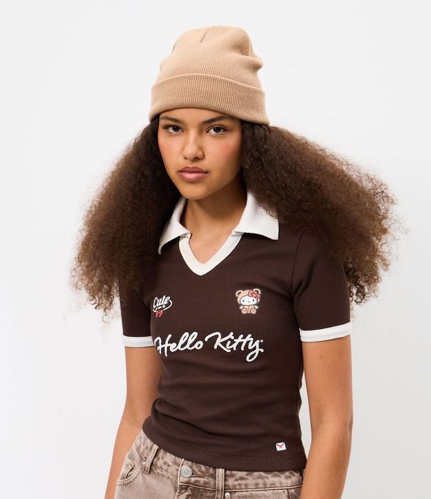 Blusa Polo en Piquet con Hello Kitty Estampada