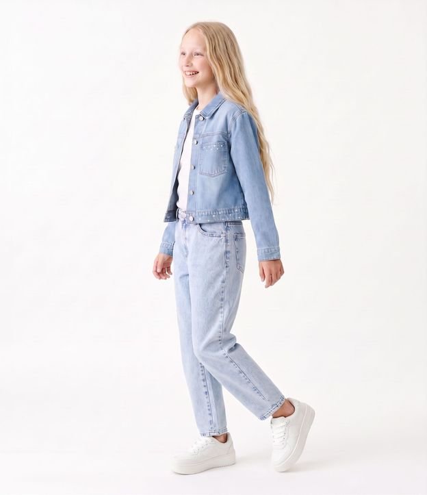 Pantalón de Jean Balloon Infantil en Algodón con Trabillas - Talle 5 a 16 años 2
