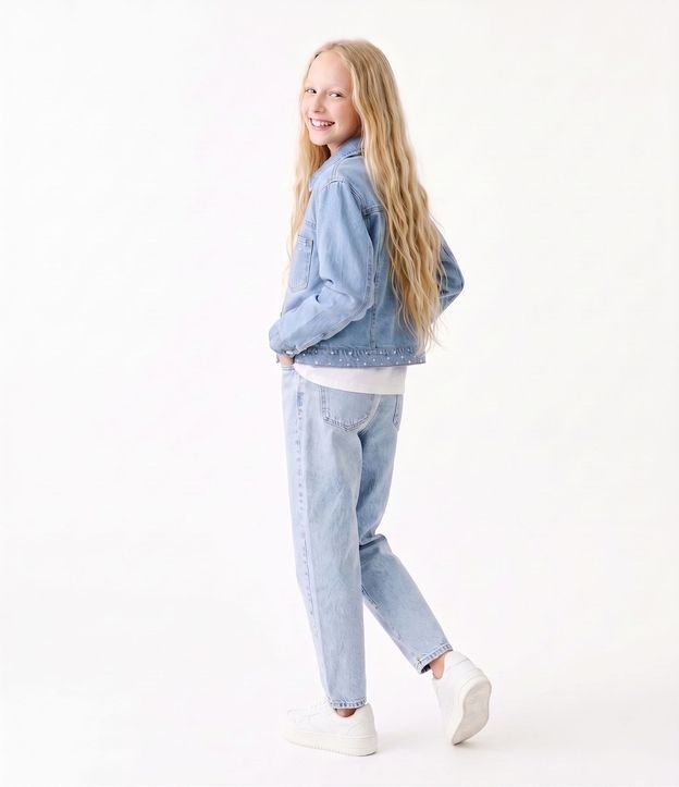Pantalón de Jean Balloon Infantil en Algodón con Trabillas - Talle 5 a 16 años 3