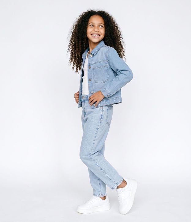 Pantalón de Jean Balloon Infantil en Algodón con Trabillas - Talle 5 a 16 años 2