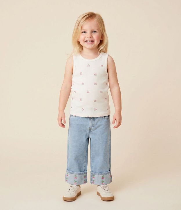 Musculosa Infantil en Rib con Estampado Fullprint Cerezas – Talle 1 a 6 años 1