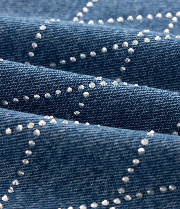 Pantalón Wide Infantil en Jeans con Aplicación Geométrica - Talle 5 a 16 años 5