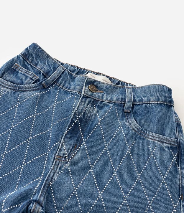 Pantalón Wide Infantil en Jeans con Aplicación Geométrica - Talle 5 a 16 años 6