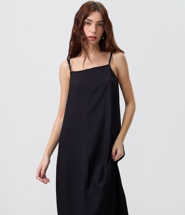 Vestido Largo y Recto en Crepé con Bolsillos 2