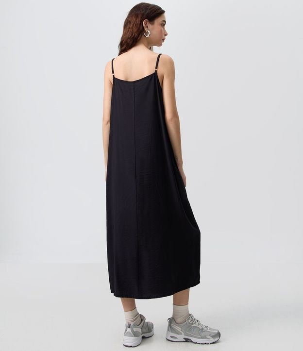 Vestido Largo y Recto en Crepé con Bolsillos 4