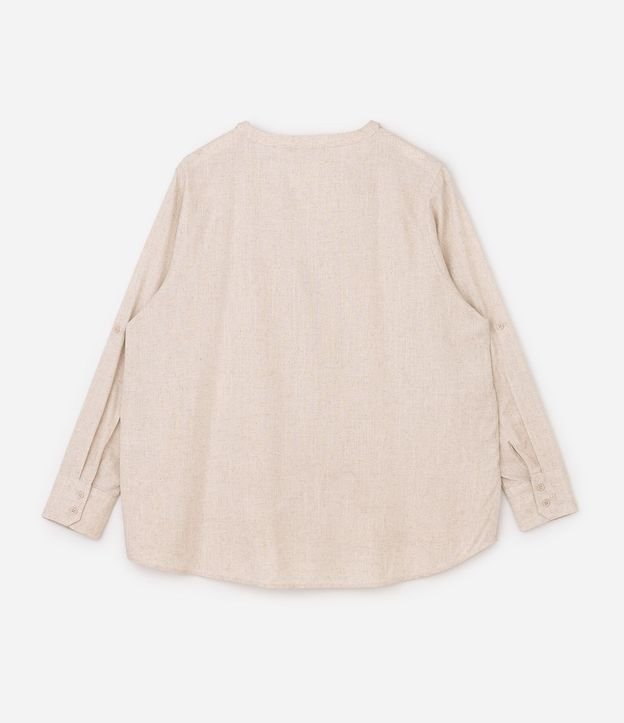 Camisa en Viscosa y Lino con Cuello Padre Curve & Plus Size 6