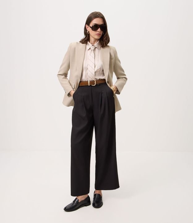 Pantalón Wide Leg Sastrería con Cintura Estructurada
