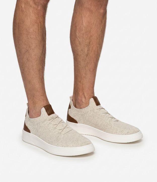 Championes Casual de Knit con Detalle en Cuero 2