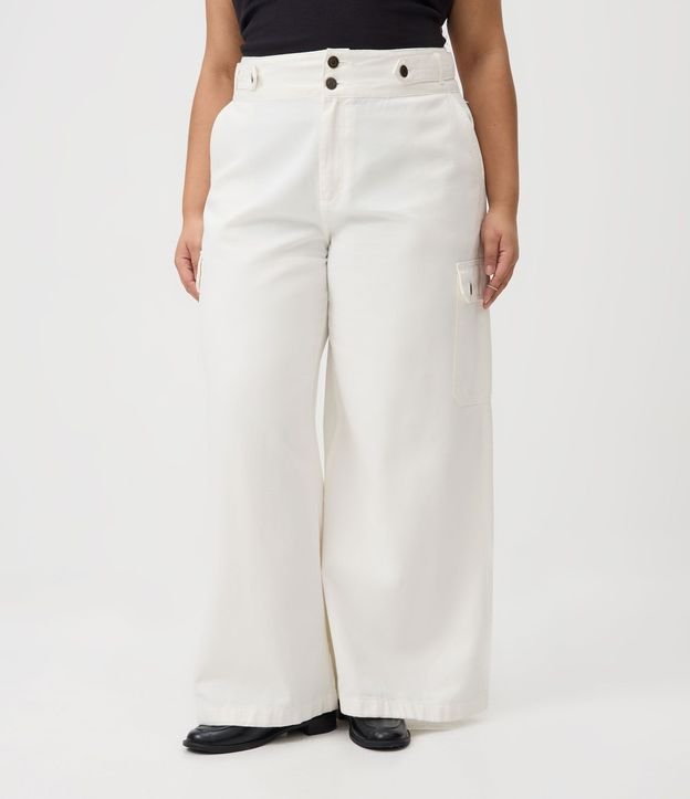 Pantalón Pantalona Sarga con Bolsillos Cargo Curve & Plus Size 2