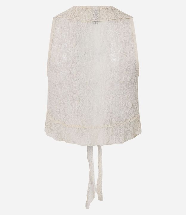 Blusa en Poliamida con Encaje y Volados en el Escote 7
