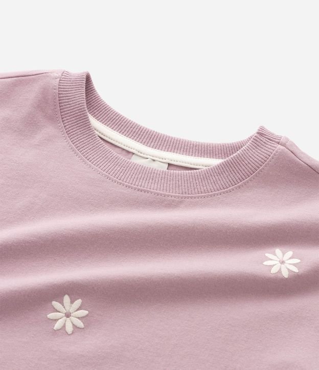 Remera Infantil en Algodón con Bordado de Flores - Talle 5 a 16 años 5