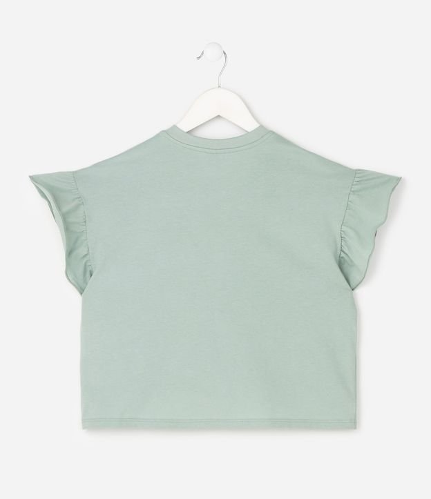 Remera Infantil en Algodón con Volados en las Mangas y Bordado de Mariposas - Talle 5 a 16 años 3
