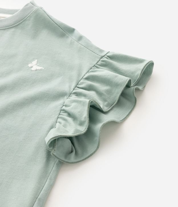 Remera Infantil en Algodón con Volados en las Mangas y Bordado de Mariposas - Talle 5 a 16 años 5