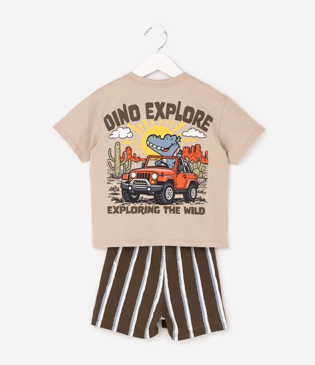 Pijama Infantil en Algodón Dino Explore con Short - Talle 2 a 6 años 3
