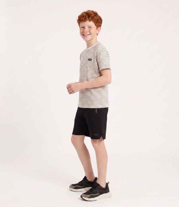 Remera Regular Infantil Listrado con Textura – Talle 5 a 14 años 2