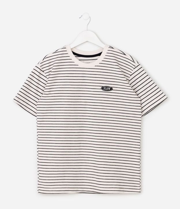 Remera Regular Infantil Listrado con Textura – Talle 5 a 14 años 2