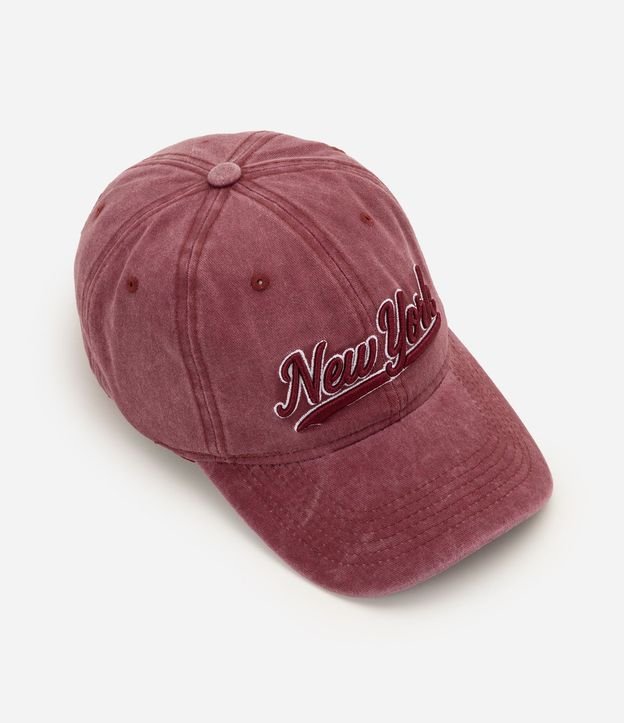 Gorra en Algodón Desteñido con Bordado New York