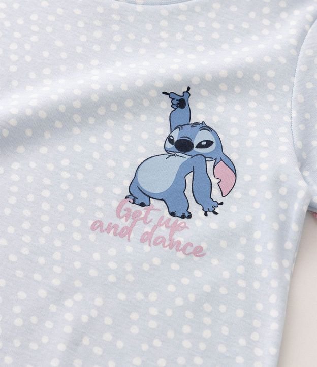 Pijama Infantil en Rib con Estampado Stitch de Lunares - Talle 5 a 14 años 5