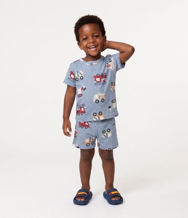 Pijama Infantil en Rib con Estampa de Tractores - Talle 2 a 6 años 1