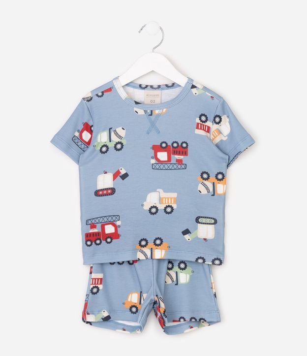 Pijama Infantil en Rib con Estampa de Tractores - Talle 2 a 6 años 2