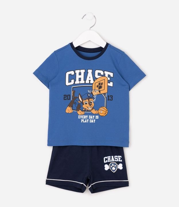 Pijama Infantil Paw Patrol Chase Blusa y Short - Talle 2 a 6 años