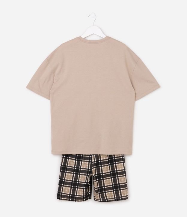 Pijama Infantil en Algodón Accessories Estampado New Generation con Bermuda de Cuadros - Talle 7 a 16 años 2