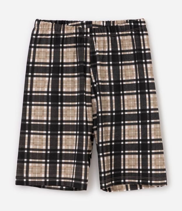 Pijama Infantil en Algodón Accessories Estampado New Generation con Bermuda de Cuadros - Talle 7 a 16 años 3
