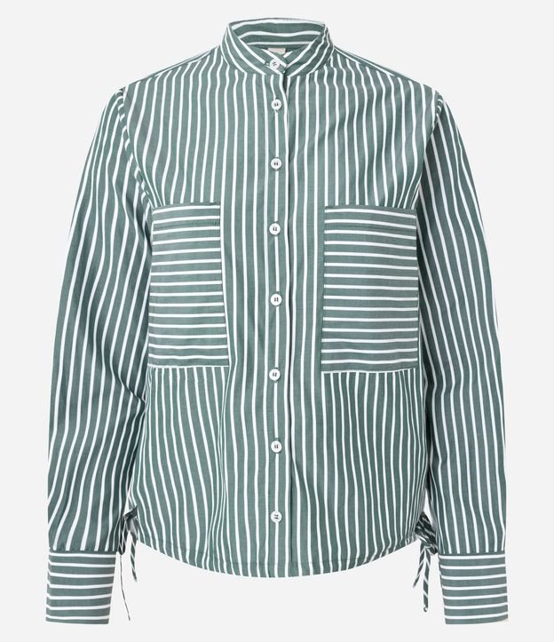 Camisa en Tricolina con Estampa Rayada 5