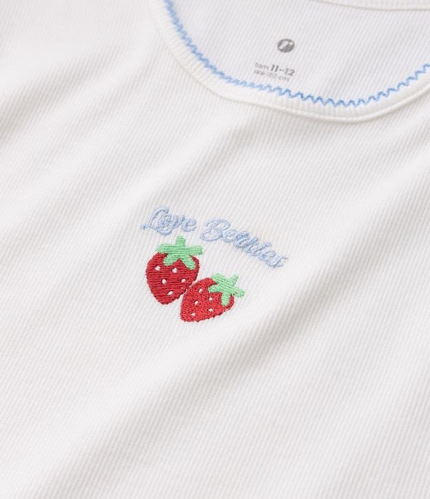Pijama Infantil en Algodón Bordado Frutilla - Talle 7 a 16 años 4