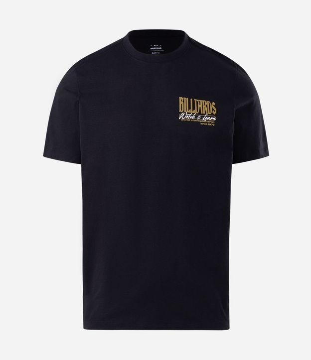 Remera Regular en Algodón con Estampado Billiards