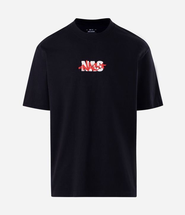 Remera Relaxed en Algodón con Estampa Rapper NAS 5