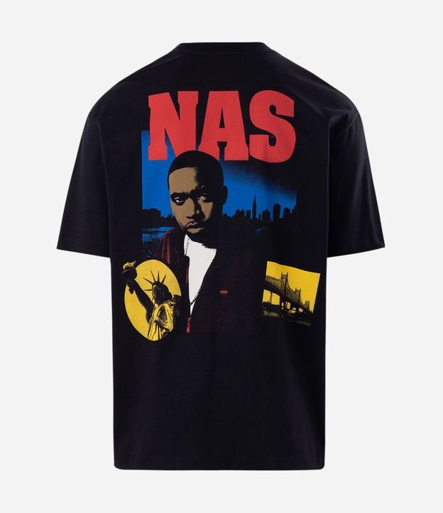 Remera Relaxed en Algodón con Estampa Rapper NAS 6