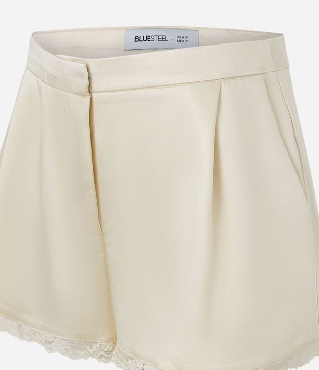 Minishort Satinado con Bolsillos y Encaje en el Bajo 6